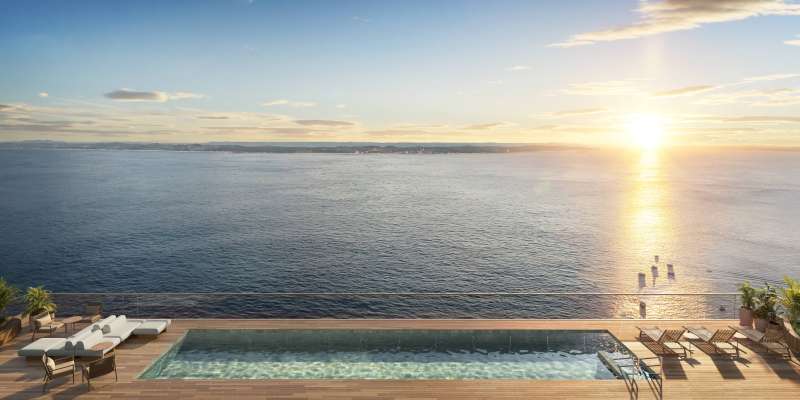 PERSPECTIVA ILUSTRATIVA DA PISCINA DO ROOFTOP